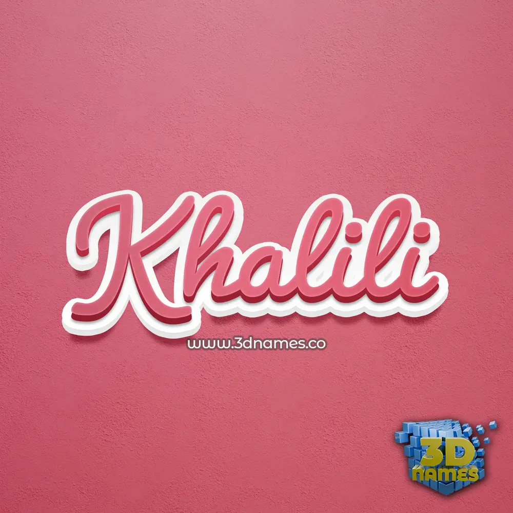 khalili in Red Scribble style - 3D name wallpaper