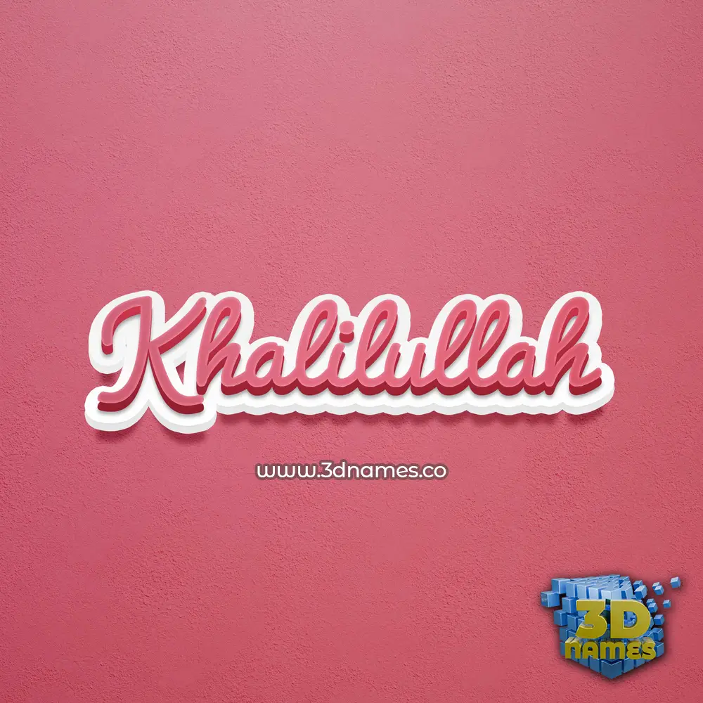 khalilullah in Red Scribble style - 3D name wallpaper