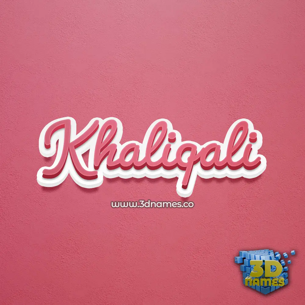khaliqali in Red Scribble style - 3D name wallpaper