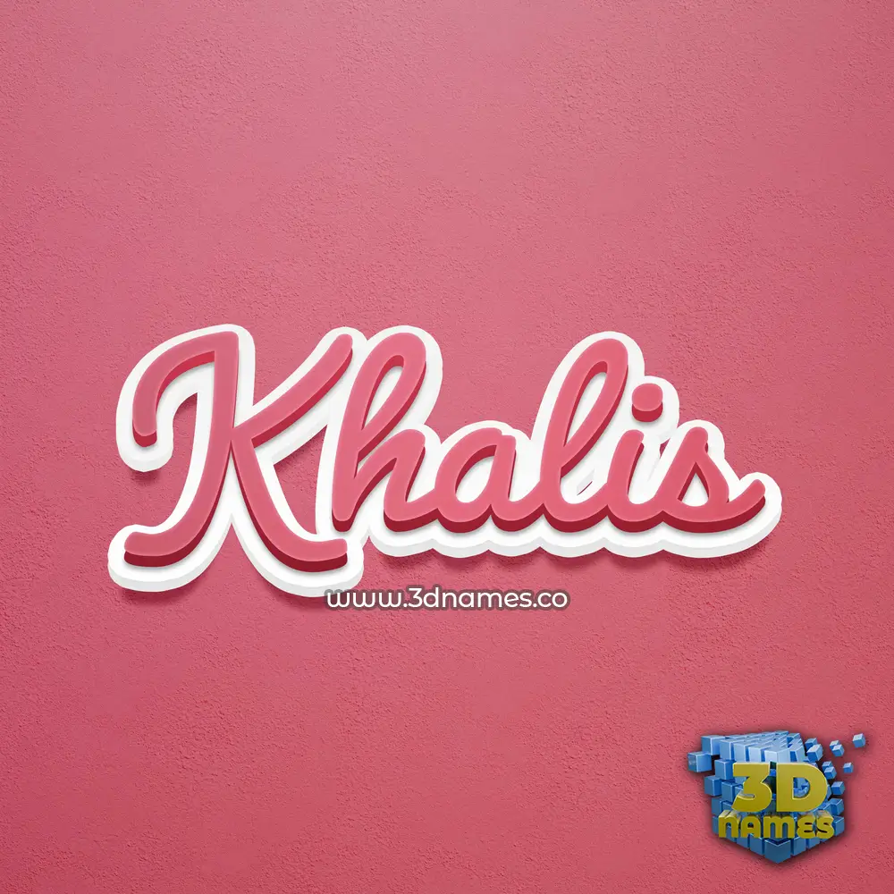 khalis in Red Scribble style - 3D name wallpaper