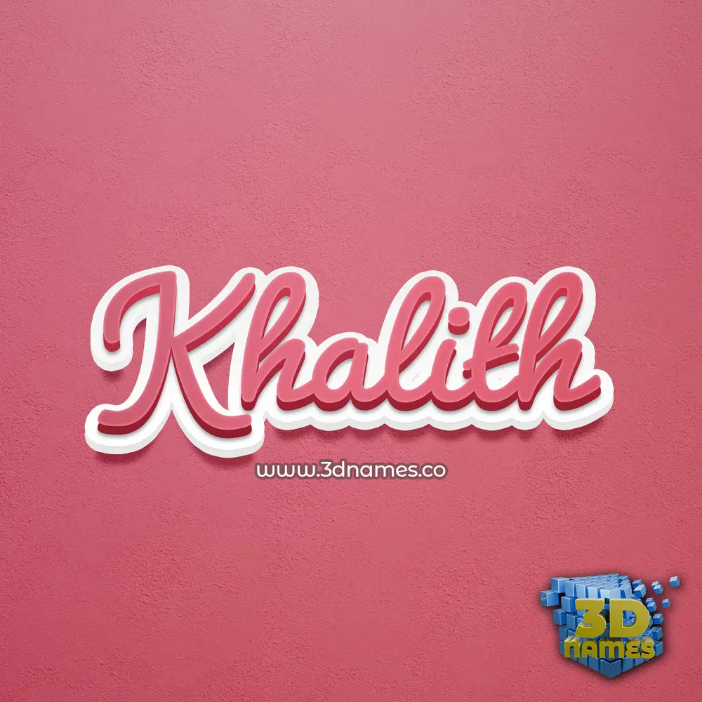 khalith in Red Scribble style - 3D name wallpaper