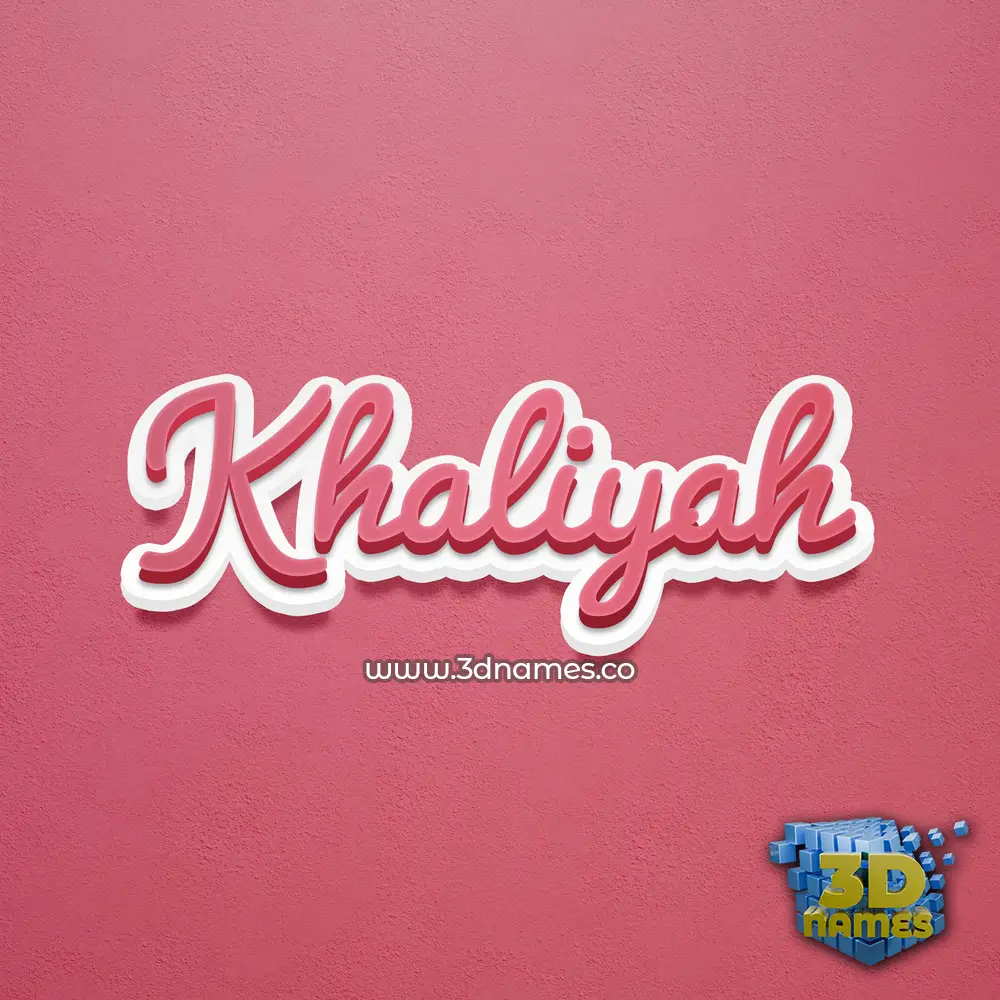 khaliyah in Red Scribble style - 3D name wallpaper