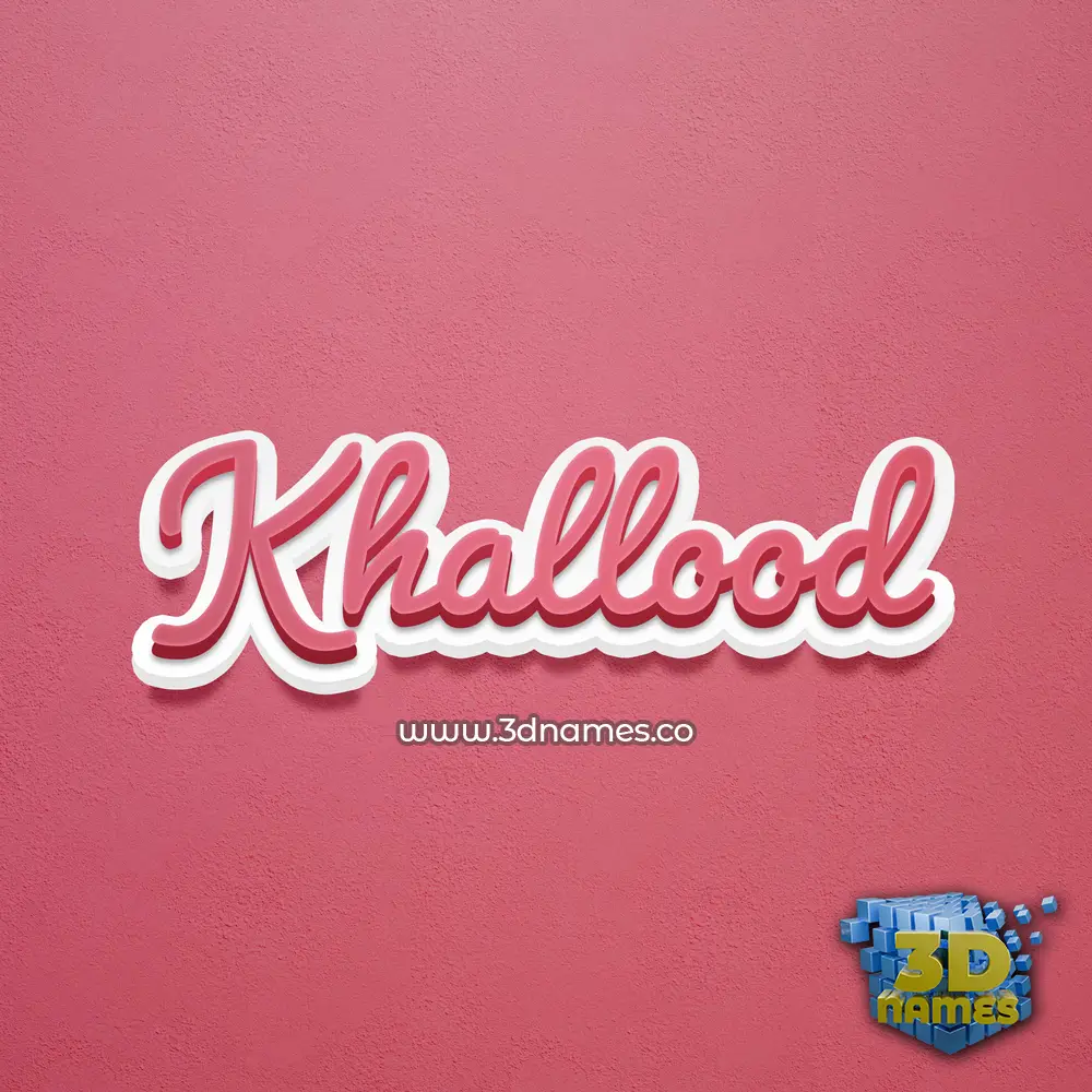 khallood in Red Scribble style - 3D name wallpaper