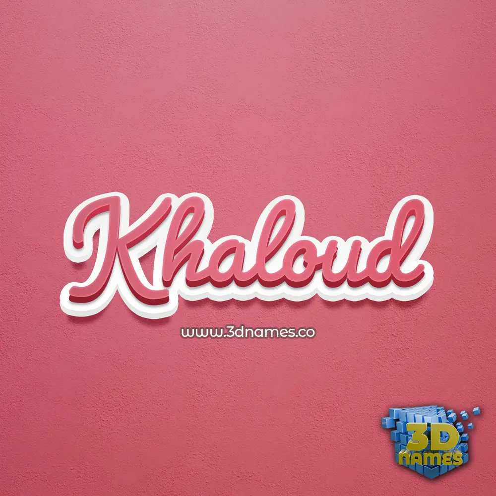 khaloud in Red Scribble style - 3D name wallpaper