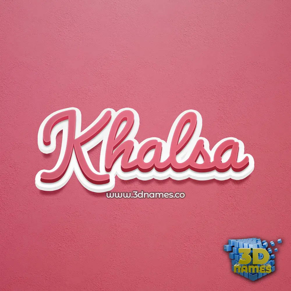 khalsa in Red Scribble style - 3D name wallpaper