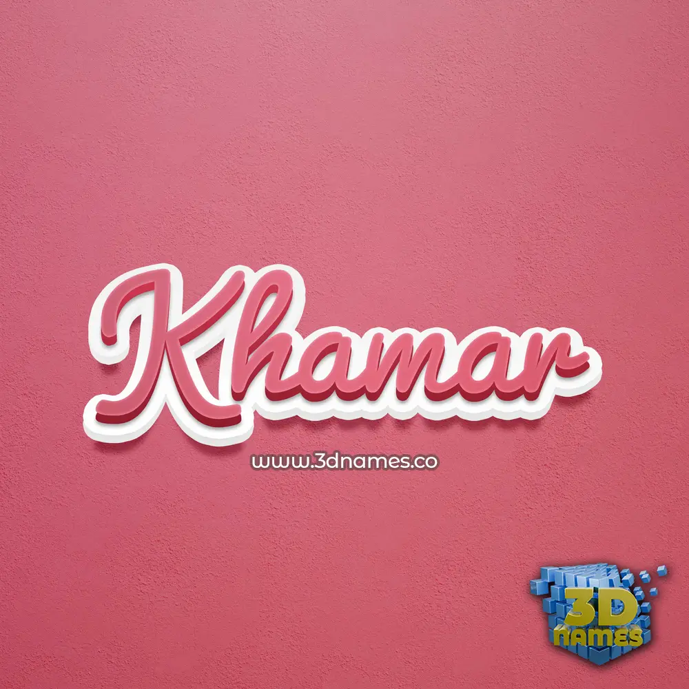 khamar in Red Scribble style - 3D name wallpaper