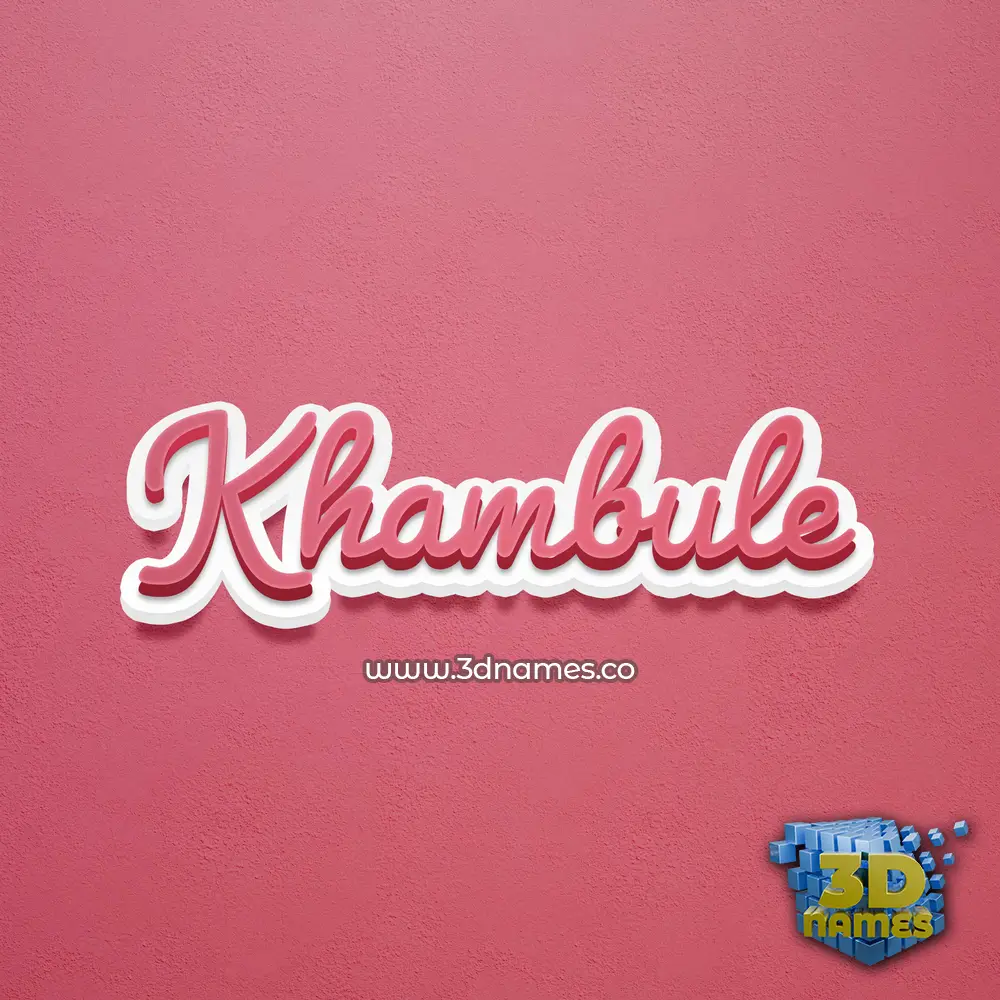 khambule in Red Scribble style - 3D name wallpaper