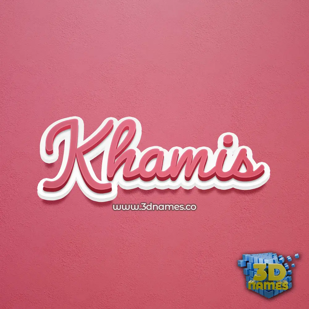 khamis in Red Scribble style - 3D name wallpaper