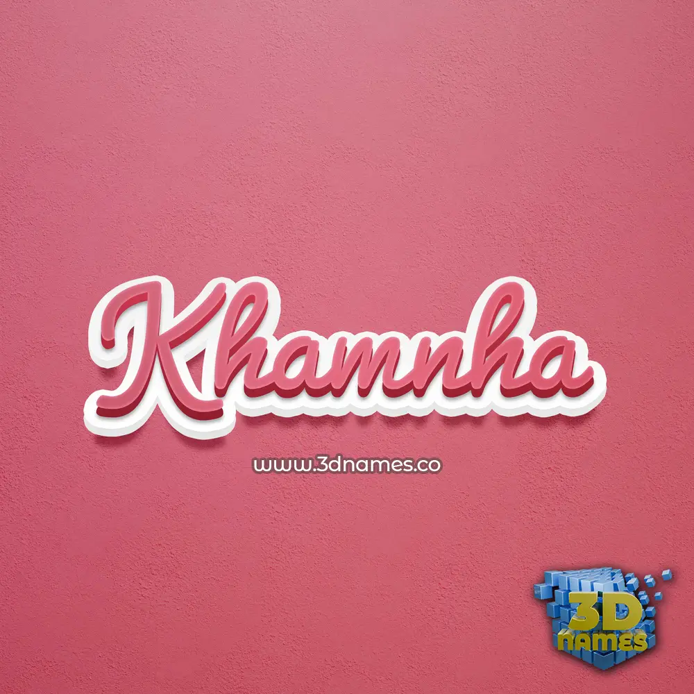 khamnha in Red Scribble style - 3D name wallpaper