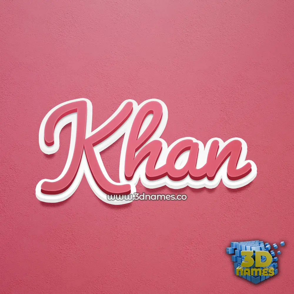 khan in Red Scribble style - 3D name wallpaper