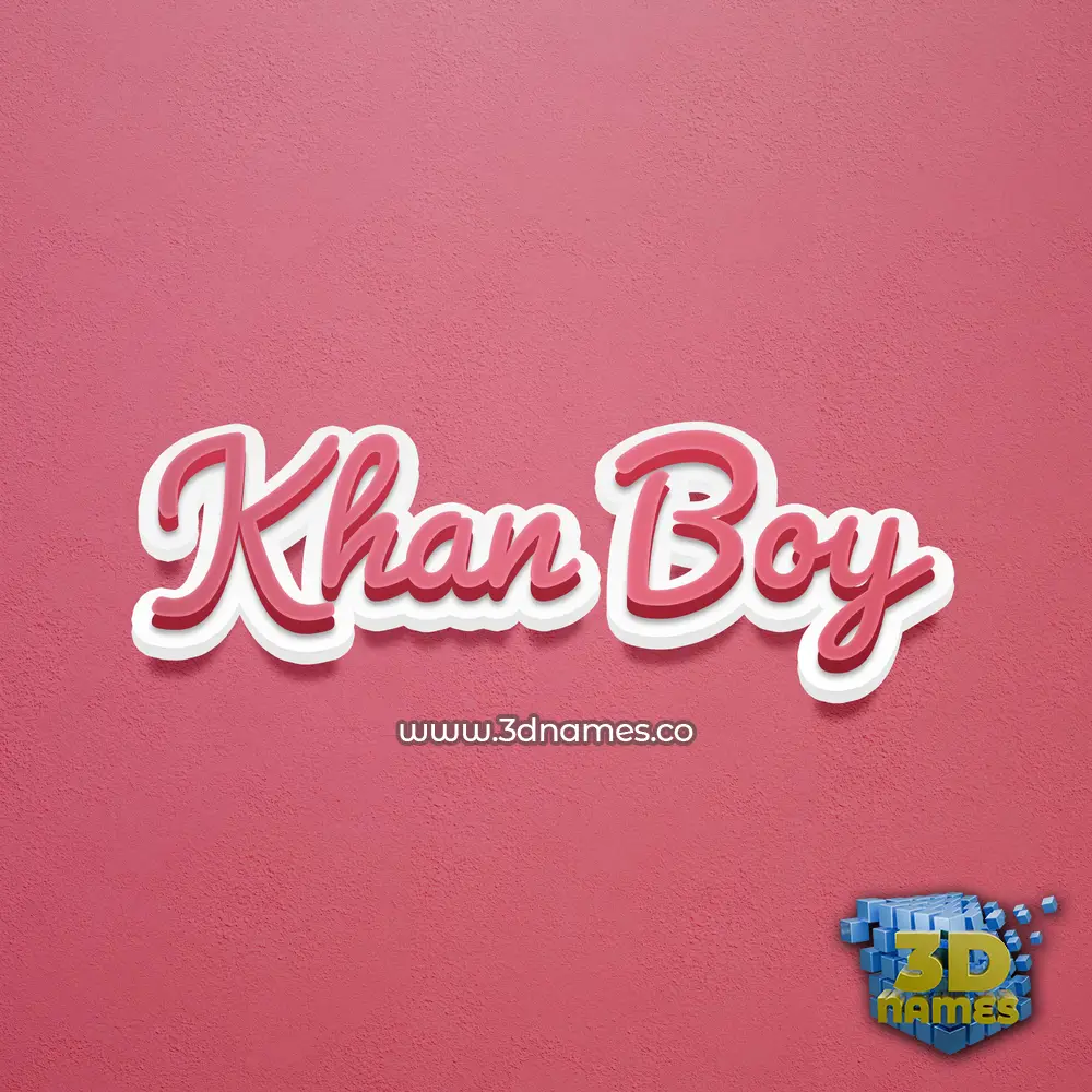 khan boy in Red Scribble style - 3D name wallpaper