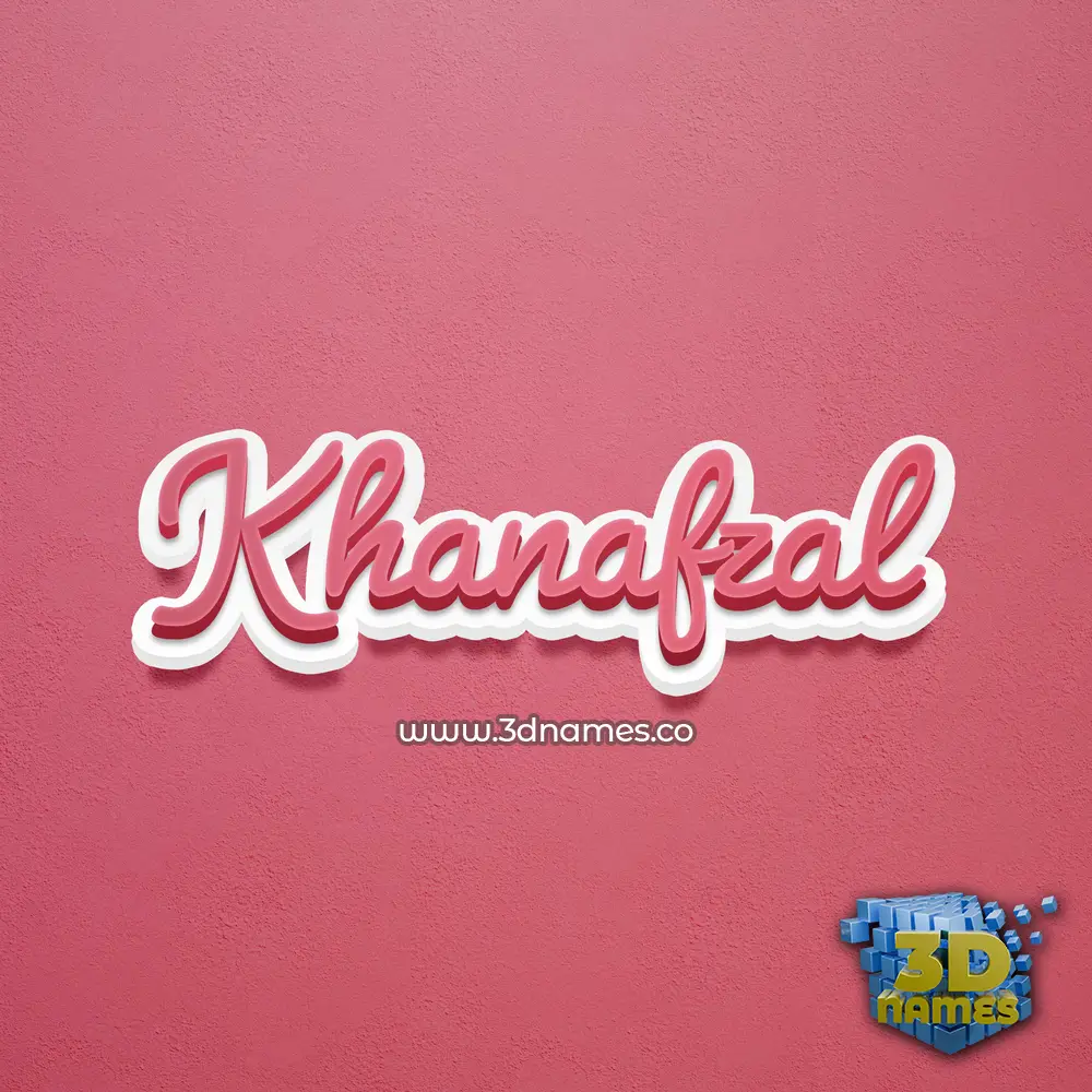 khanafzal in Red Scribble style - 3D name wallpaper