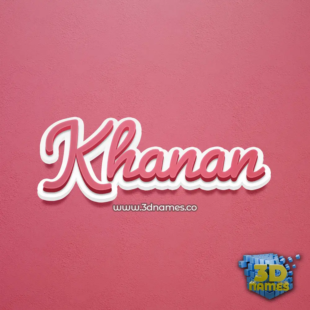 khanan in Red Scribble style - 3D name wallpaper