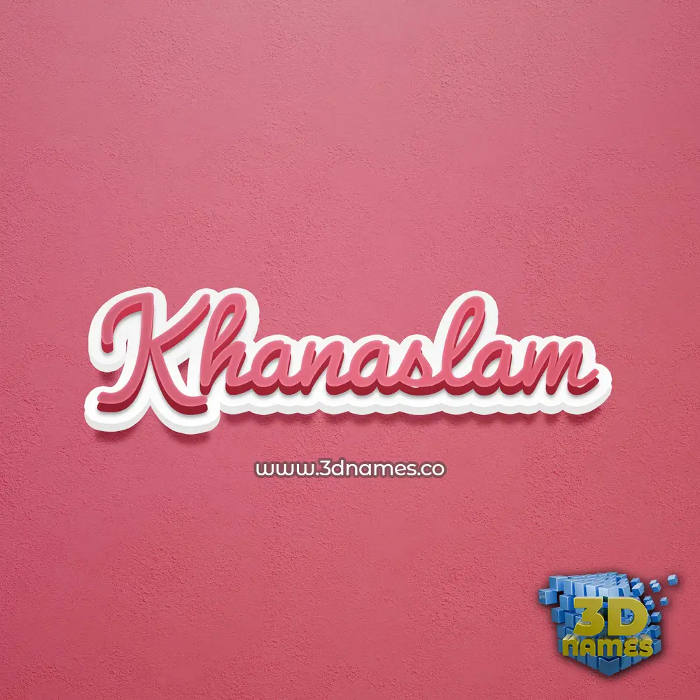 khanaslam in Red Scribble style - 3D name wallpaper