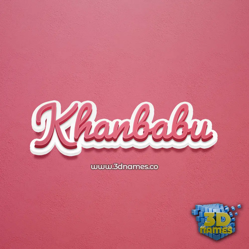 khanbabu in Red Scribble style - 3D name wallpaper