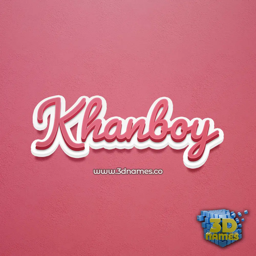 khanboy in Red Scribble style - 3D name wallpaper
