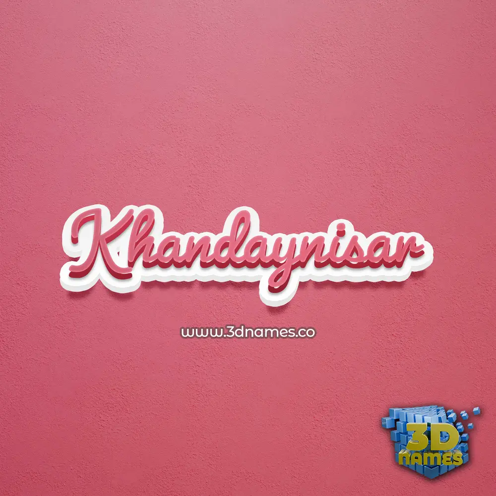 khandaynisar in Red Scribble style - 3D name wallpaper