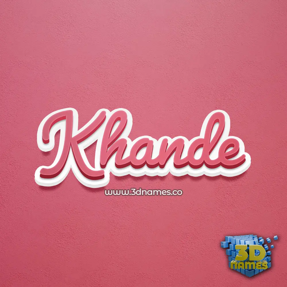 khande in Red Scribble style - 3D name wallpaper