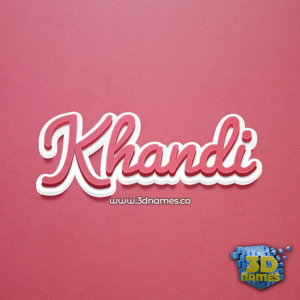 khandi in Red Scribble style - 3D name wallpaper