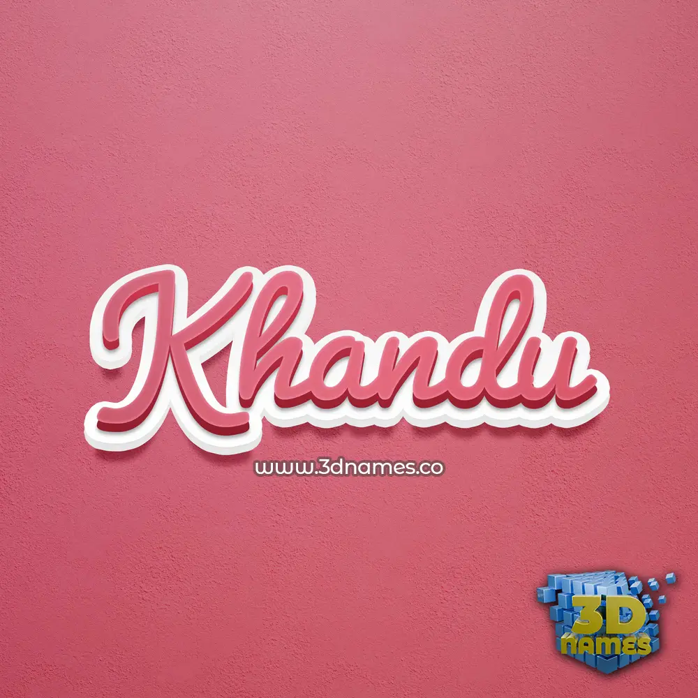 khandu in Red Scribble style - 3D name wallpaper