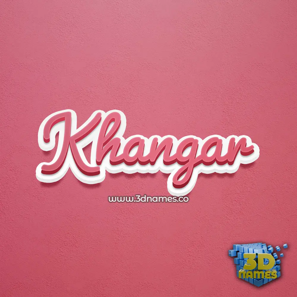 khangar in Red Scribble style - 3D name wallpaper