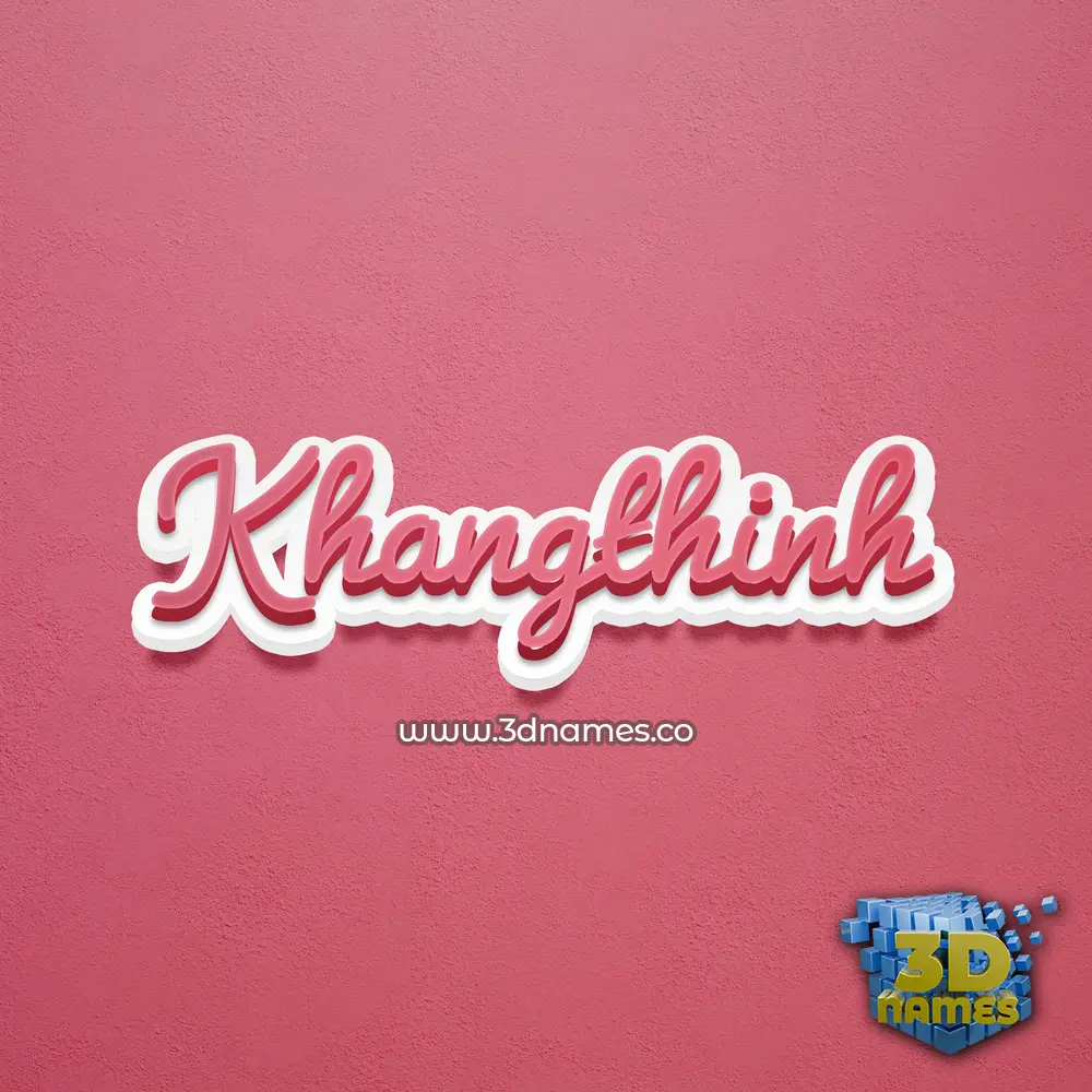 khangthinh in Red Scribble style - 3D name wallpaper