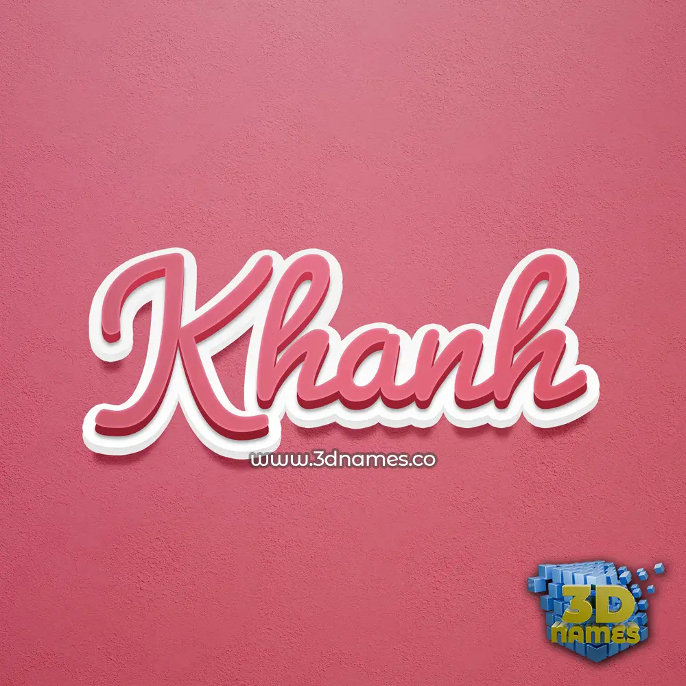 khanh in Red Scribble style - 3D name wallpaper