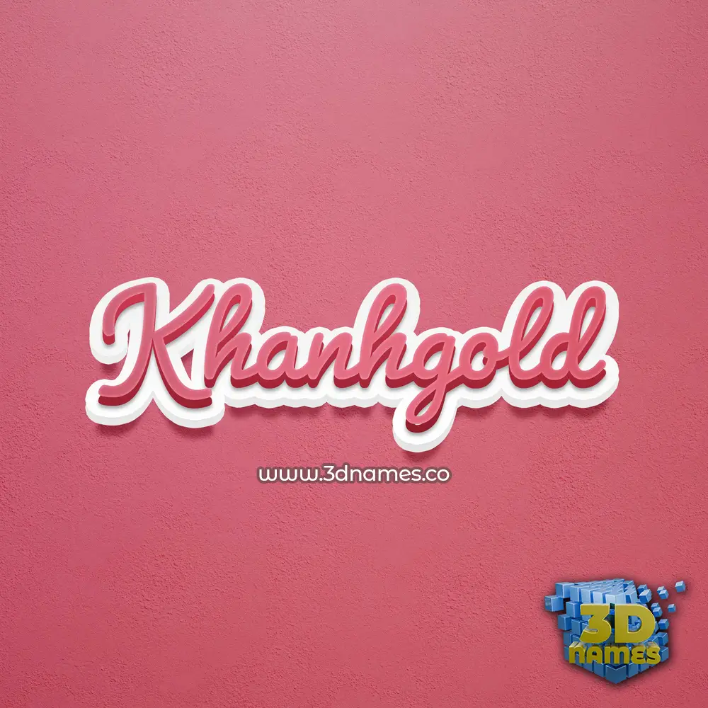 khanhgold in Red Scribble style - 3D name wallpaper
