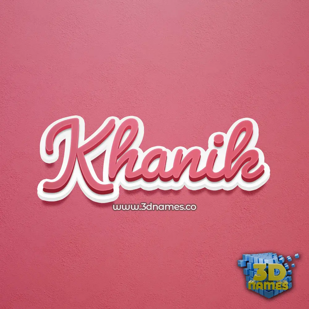 khanik in Red Scribble style - 3D name wallpaper