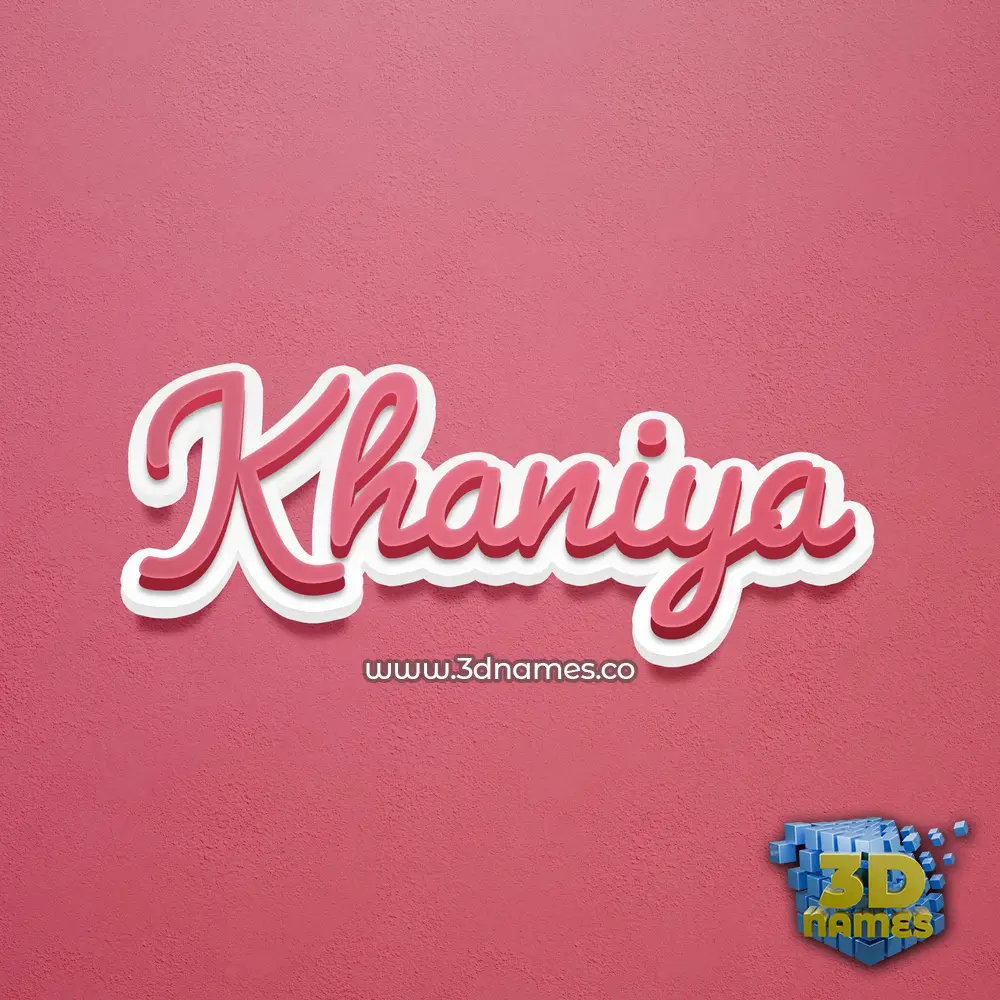 khaniya in Red Scribble style - 3D name wallpaper