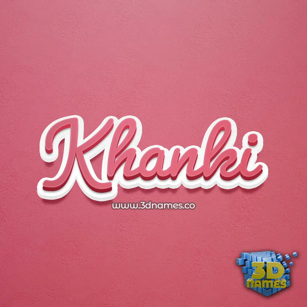 khanki in Red Scribble style - 3D name wallpaper