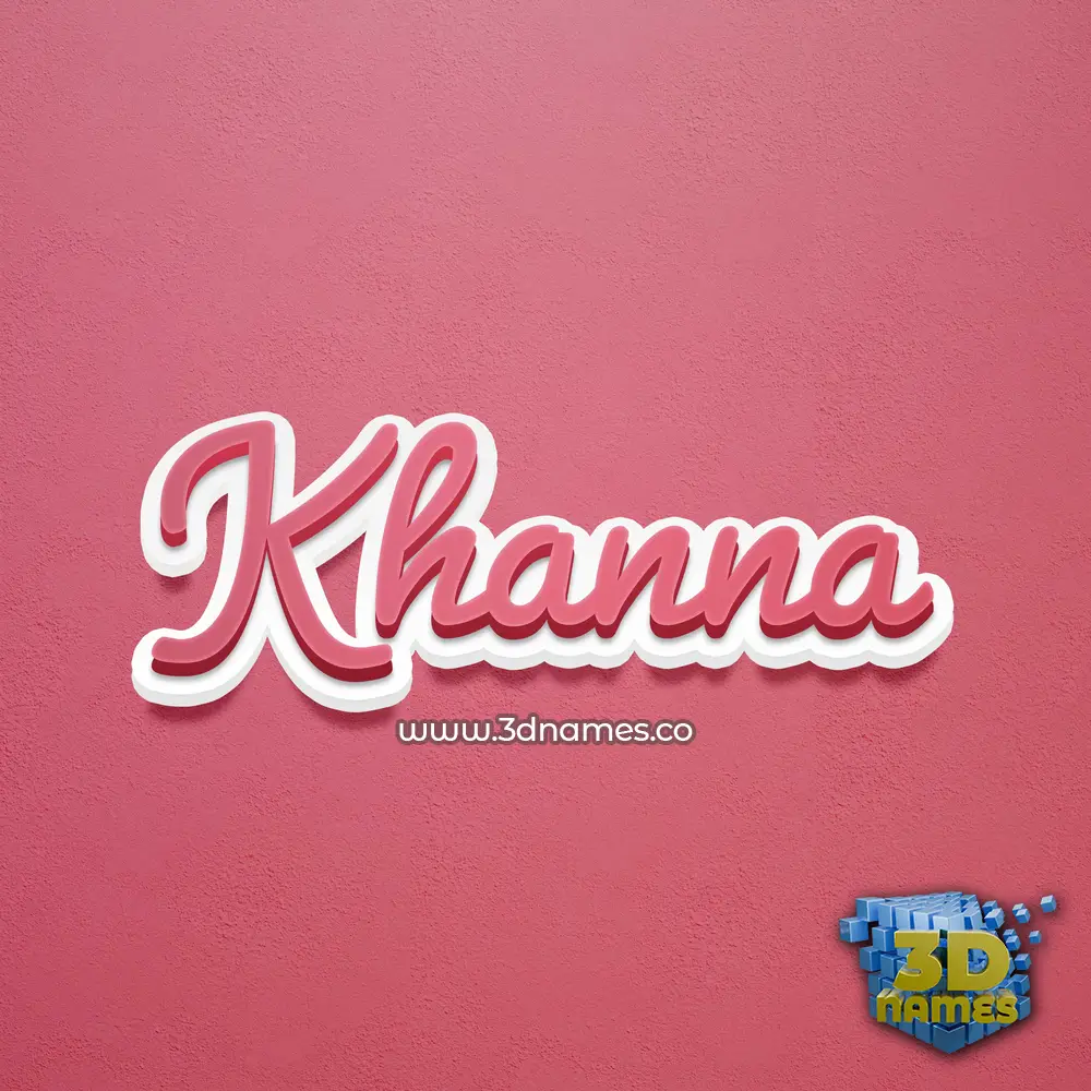 khanna in Red Scribble style - 3D name wallpaper