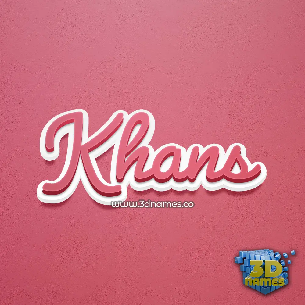 khans in Red Scribble style - 3D name wallpaper