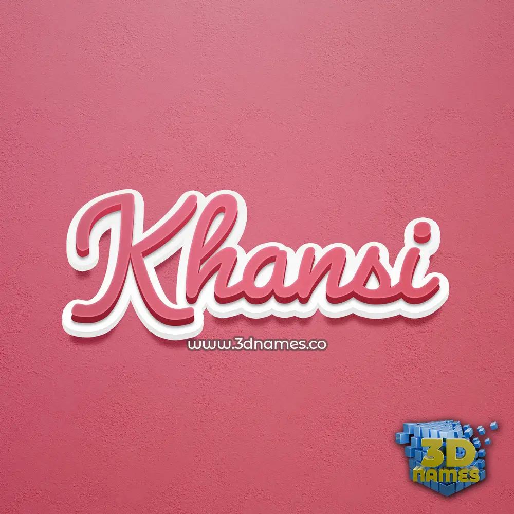 khansi in Red Scribble style - 3D name wallpaper