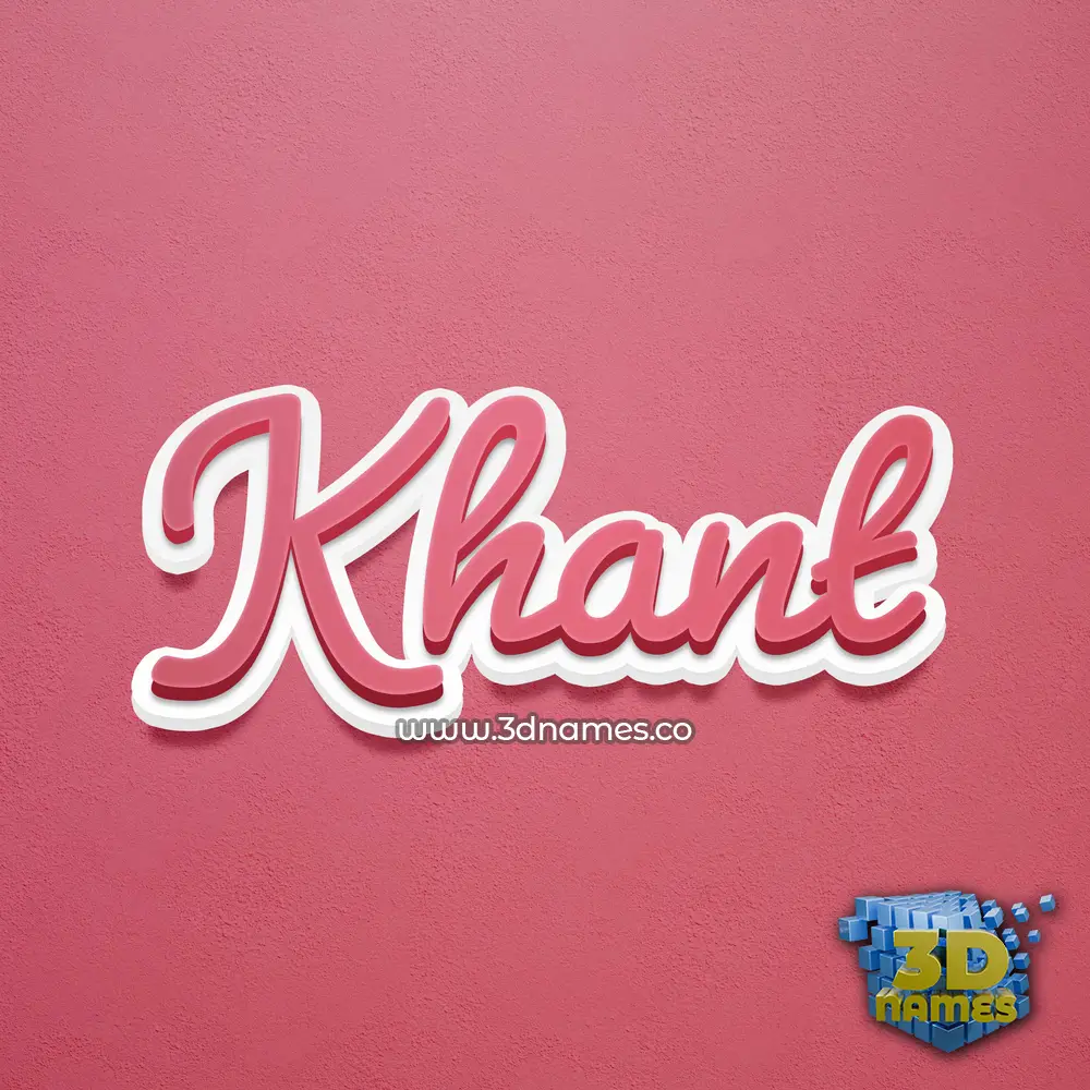 khant in Red Scribble style - 3D name wallpaper