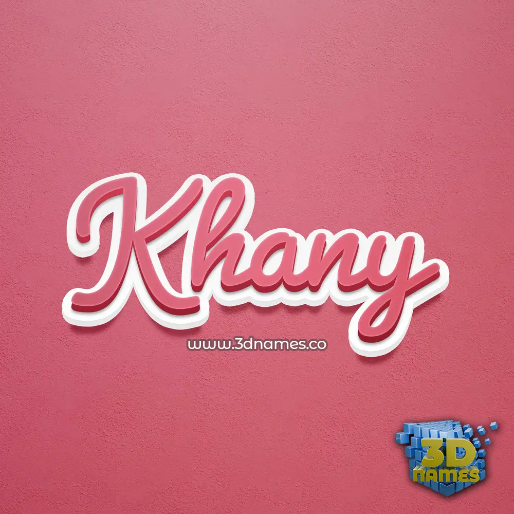 khany in Red Scribble style - 3D name wallpaper