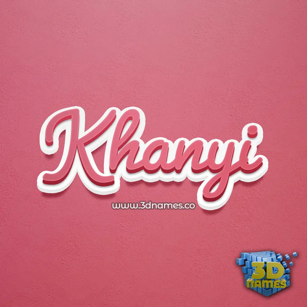 khanyi in Red Scribble style - 3D name wallpaper