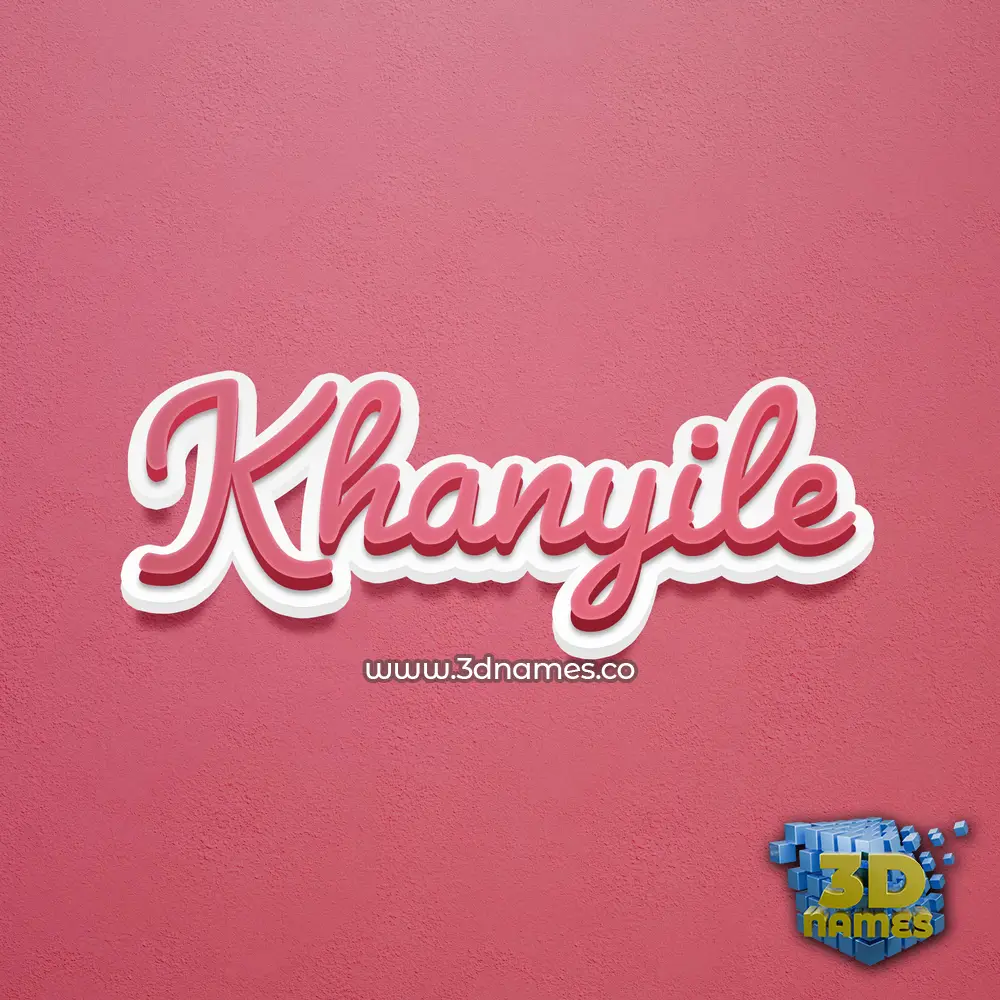 khanyile in Red Scribble style - 3D name wallpaper