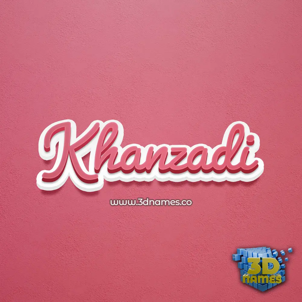 khanzadi in Red Scribble style - 3D name wallpaper