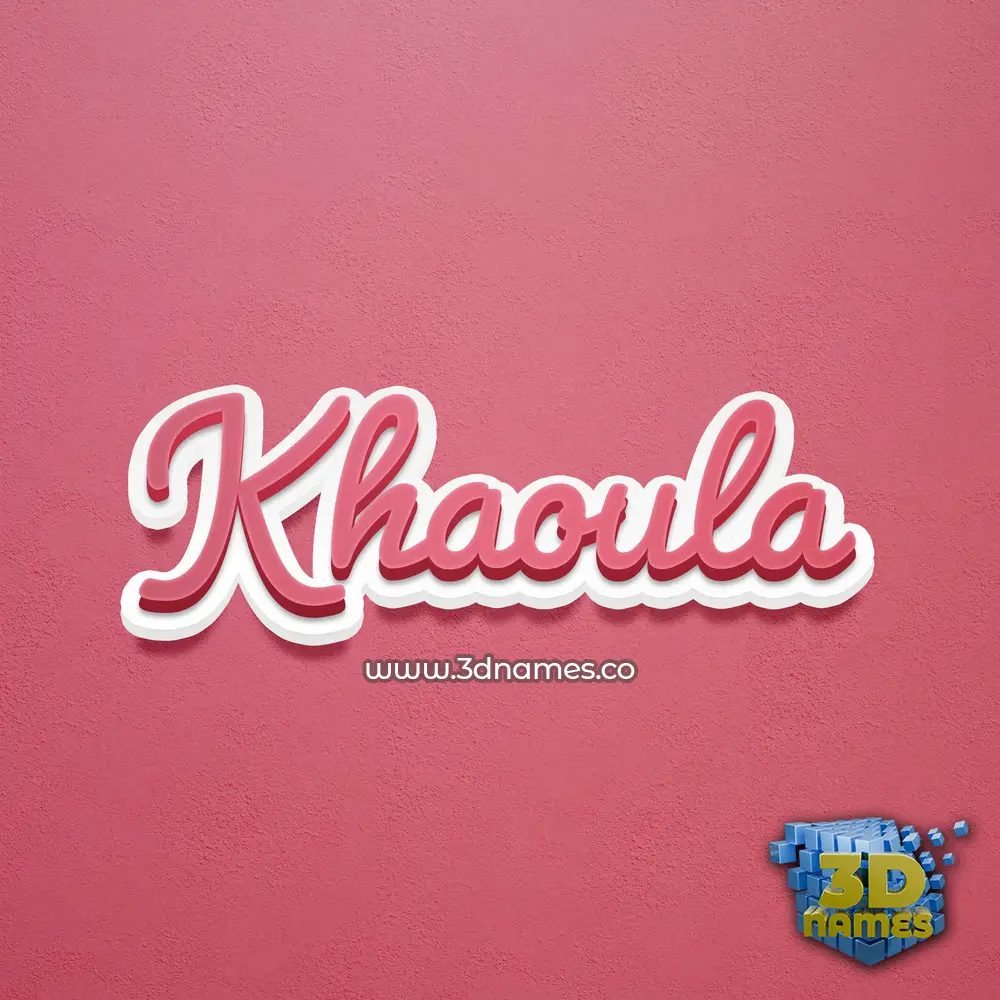 khaoula in Red Scribble style - 3D name wallpaper
