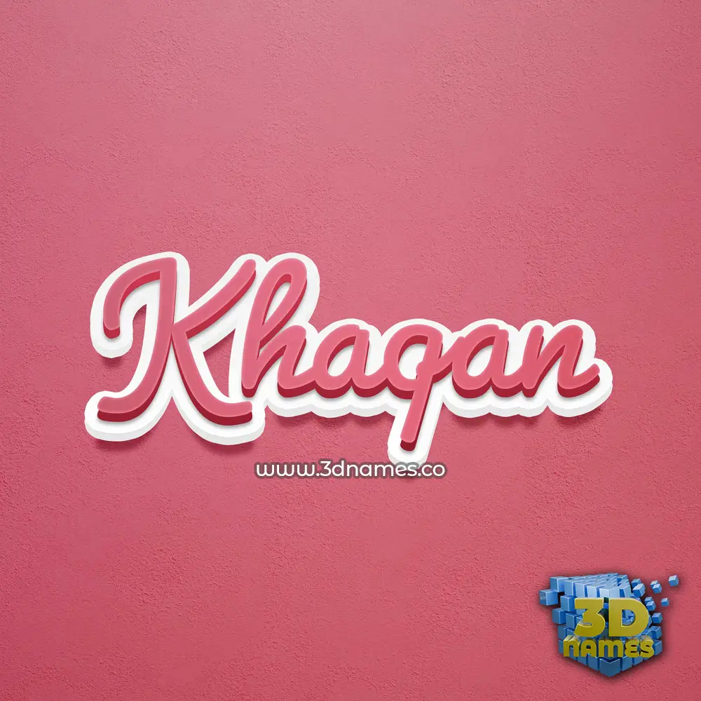 khaqan in Red Scribble style - 3D name wallpaper