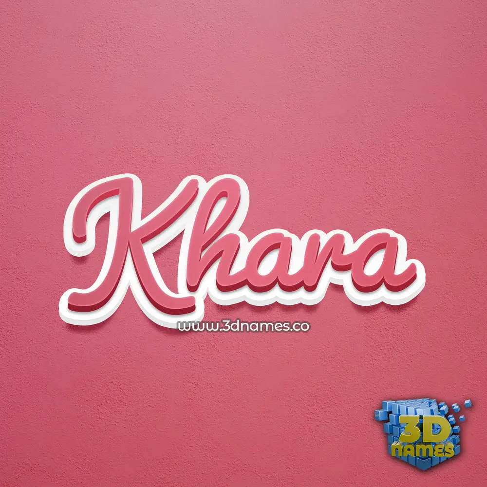 khara in Red Scribble style - 3D name wallpaper