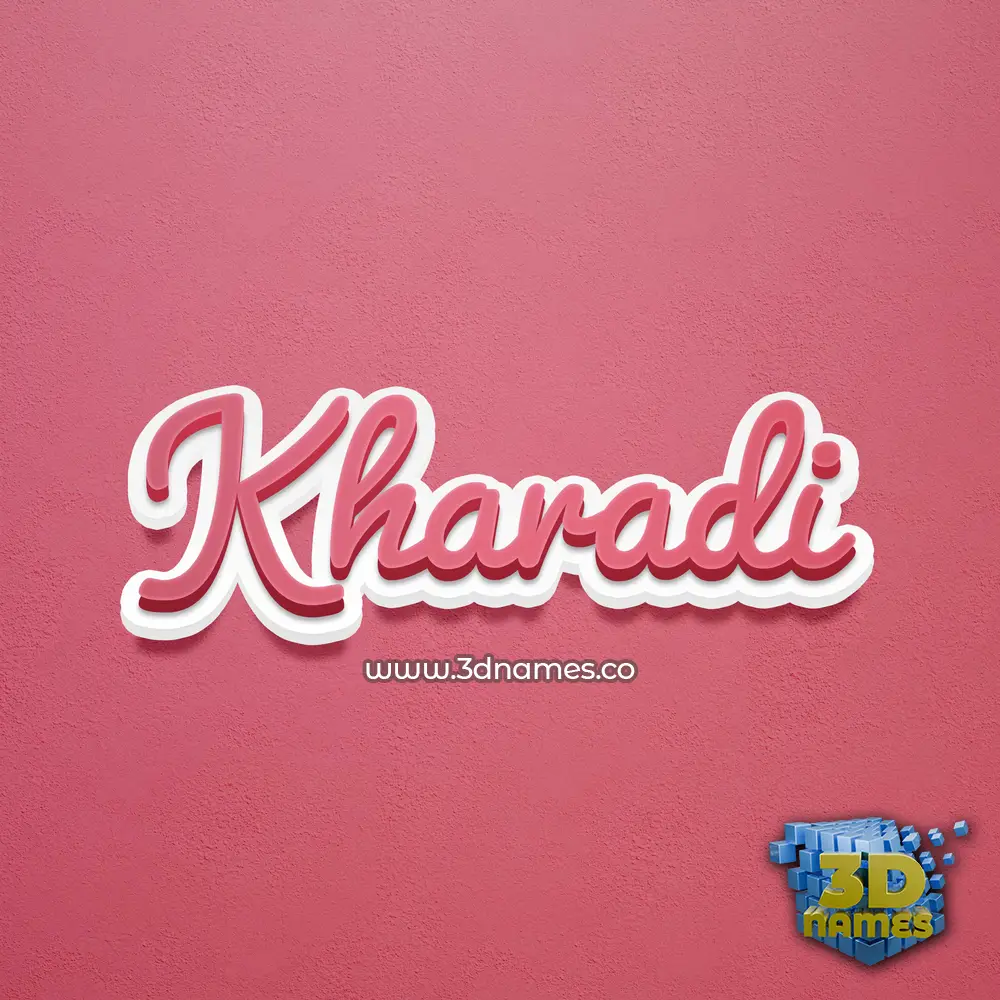 kharadi in Red Scribble style - 3D name wallpaper