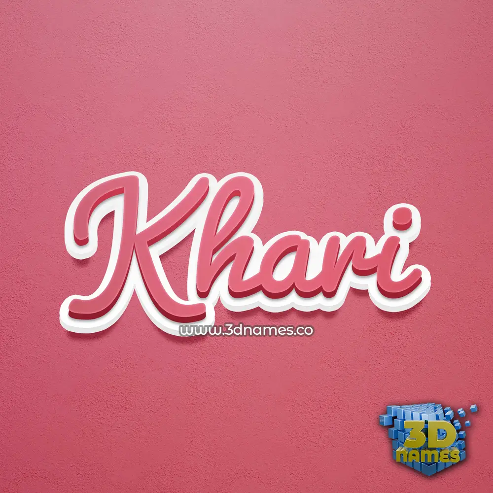 khari in Red Scribble style - 3D name wallpaper