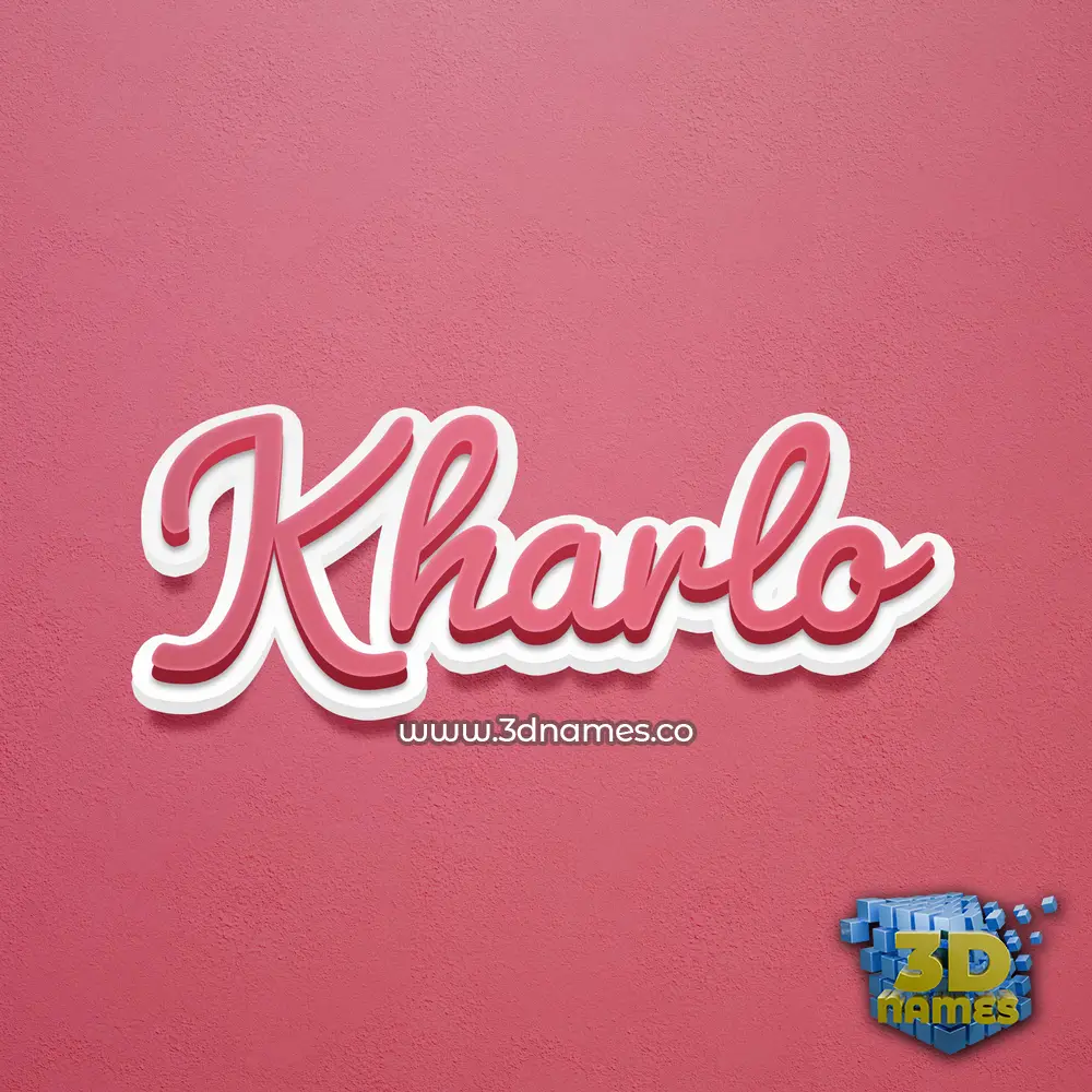 kharlo in Red Scribble style - 3D name wallpaper