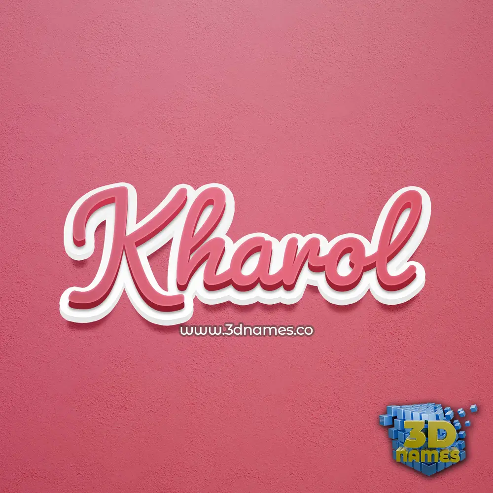 kharol in Red Scribble style - 3D name wallpaper
