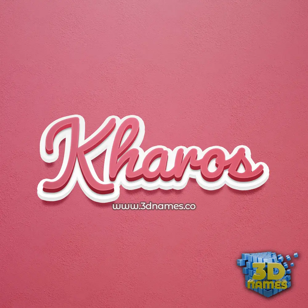 kharos in Red Scribble style - 3D name wallpaper