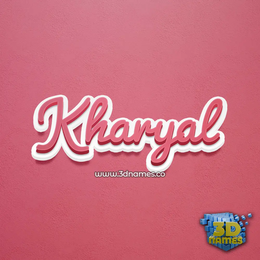 kharyal in Red Scribble style - 3D name wallpaper