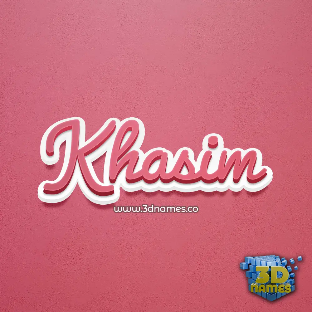 khasim in Red Scribble style - 3D name wallpaper