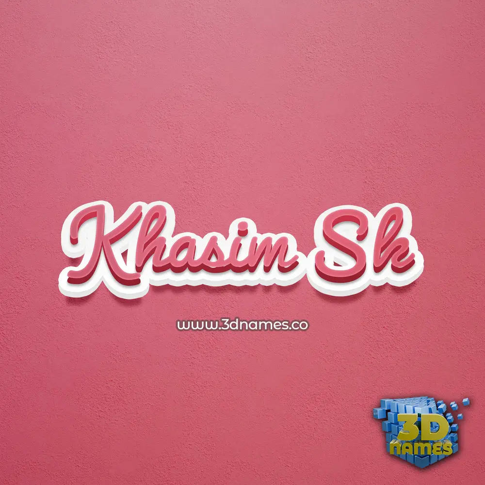 khasim sk in Red Scribble style - 3D name wallpaper